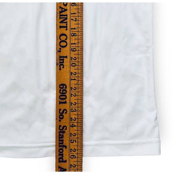 Adidas Mens X Large ClimaLite Shirt Contrast Stitches Logo White - Picture 6 of 7